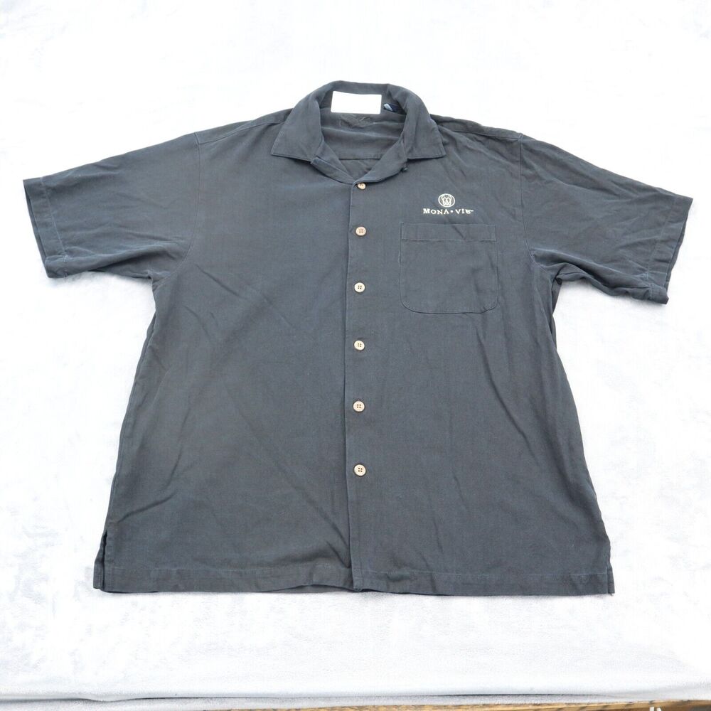 Mona Vie Shirt Mens M Black Eagle Dry Goods Short Sleeve Button Up Juice